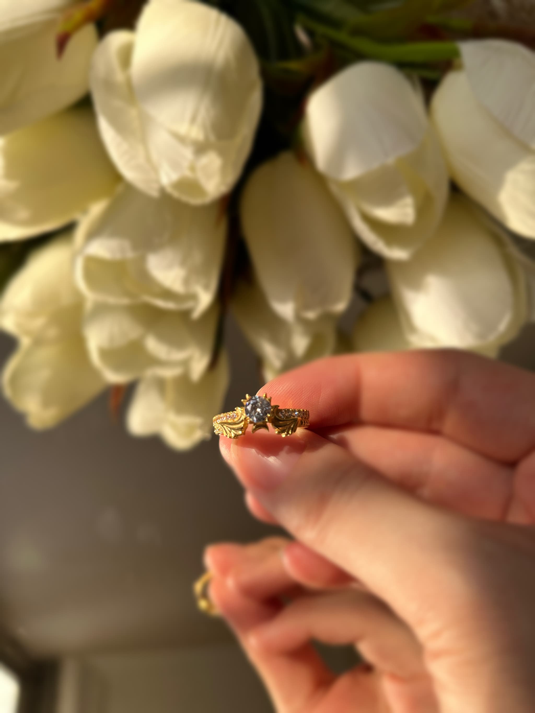 Angel Guardian ring, angled view 3