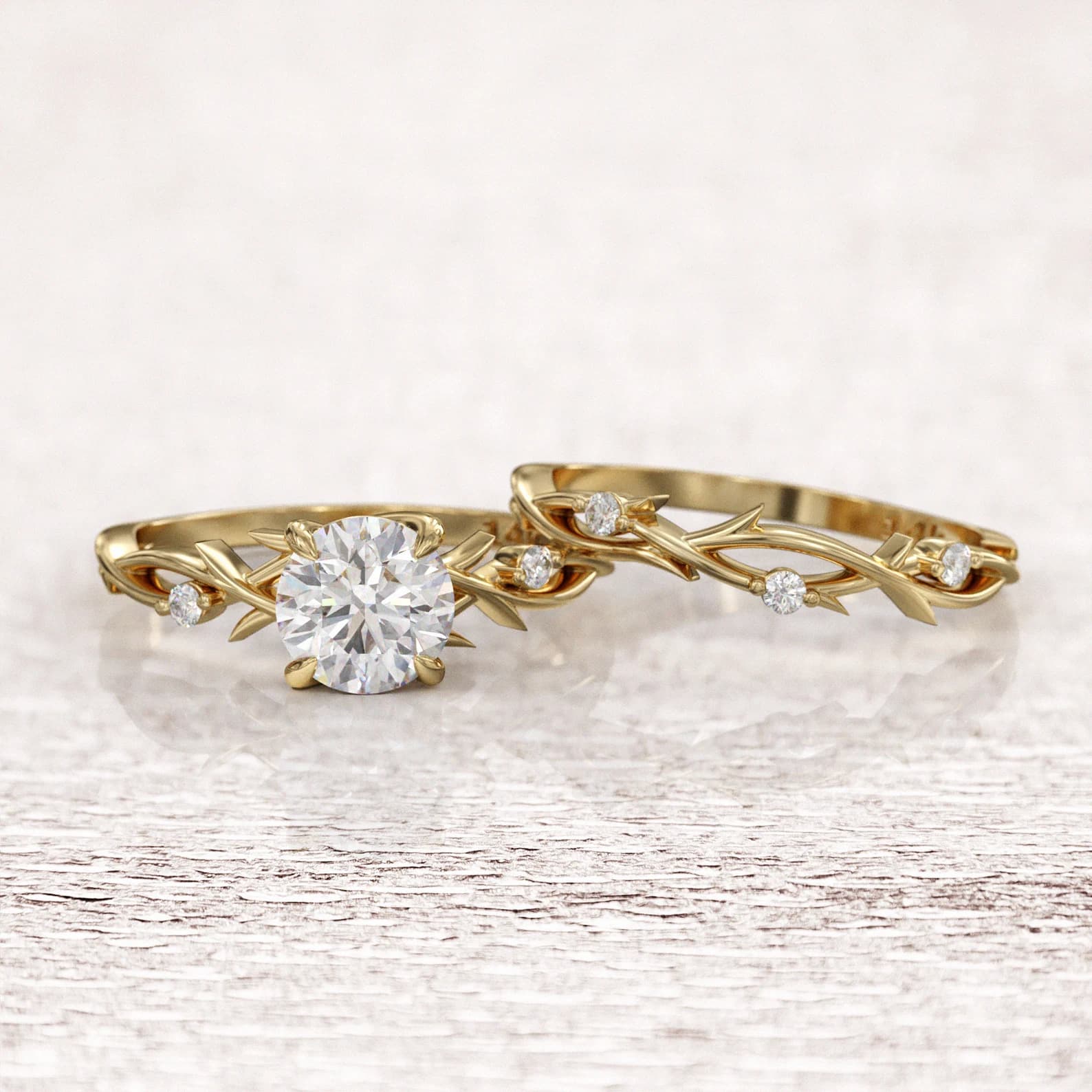 Dainty Twig ring, angled view 3