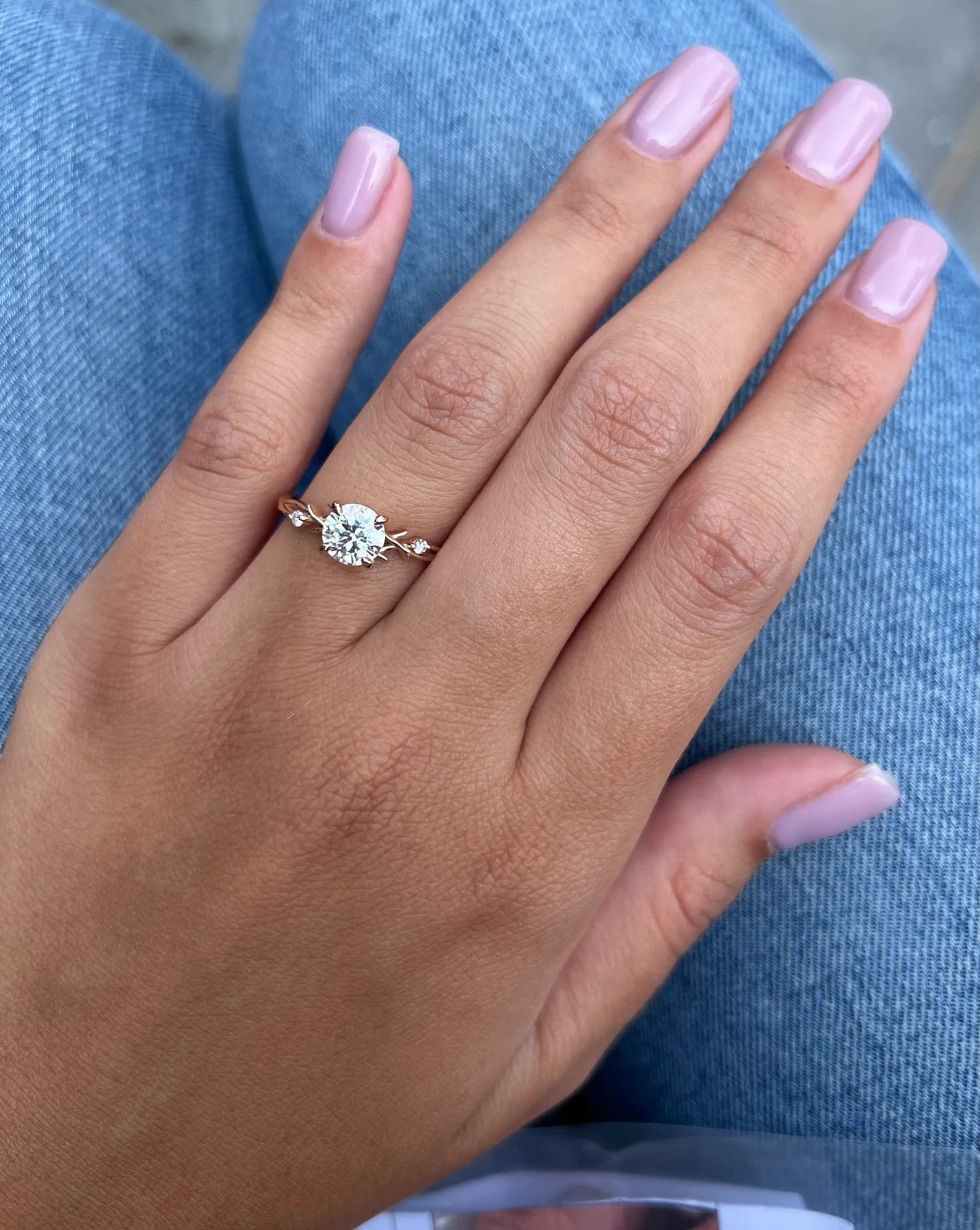 Dainty Twig ring, side view 7