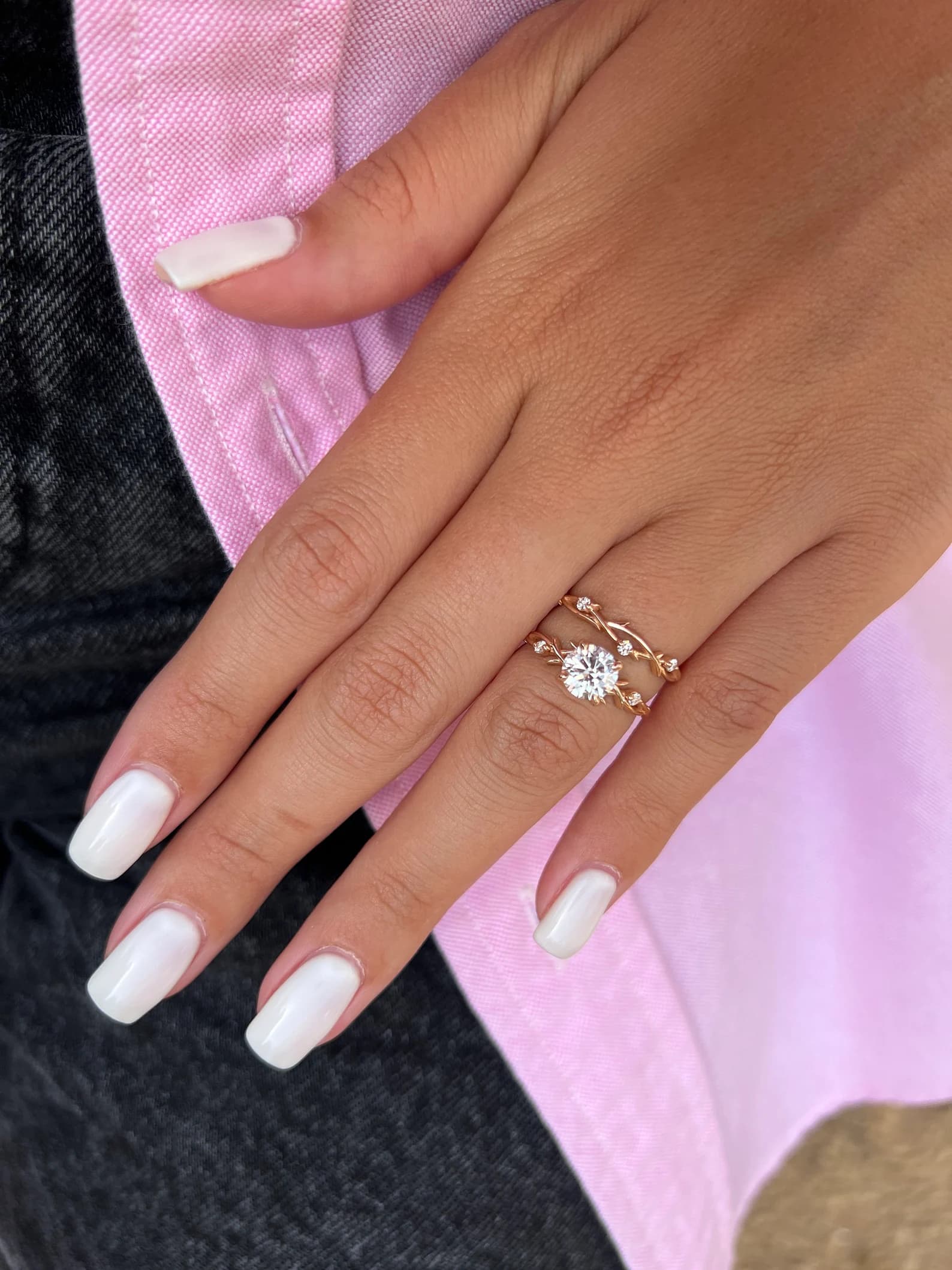 Dainty Twig ring, angled view 8