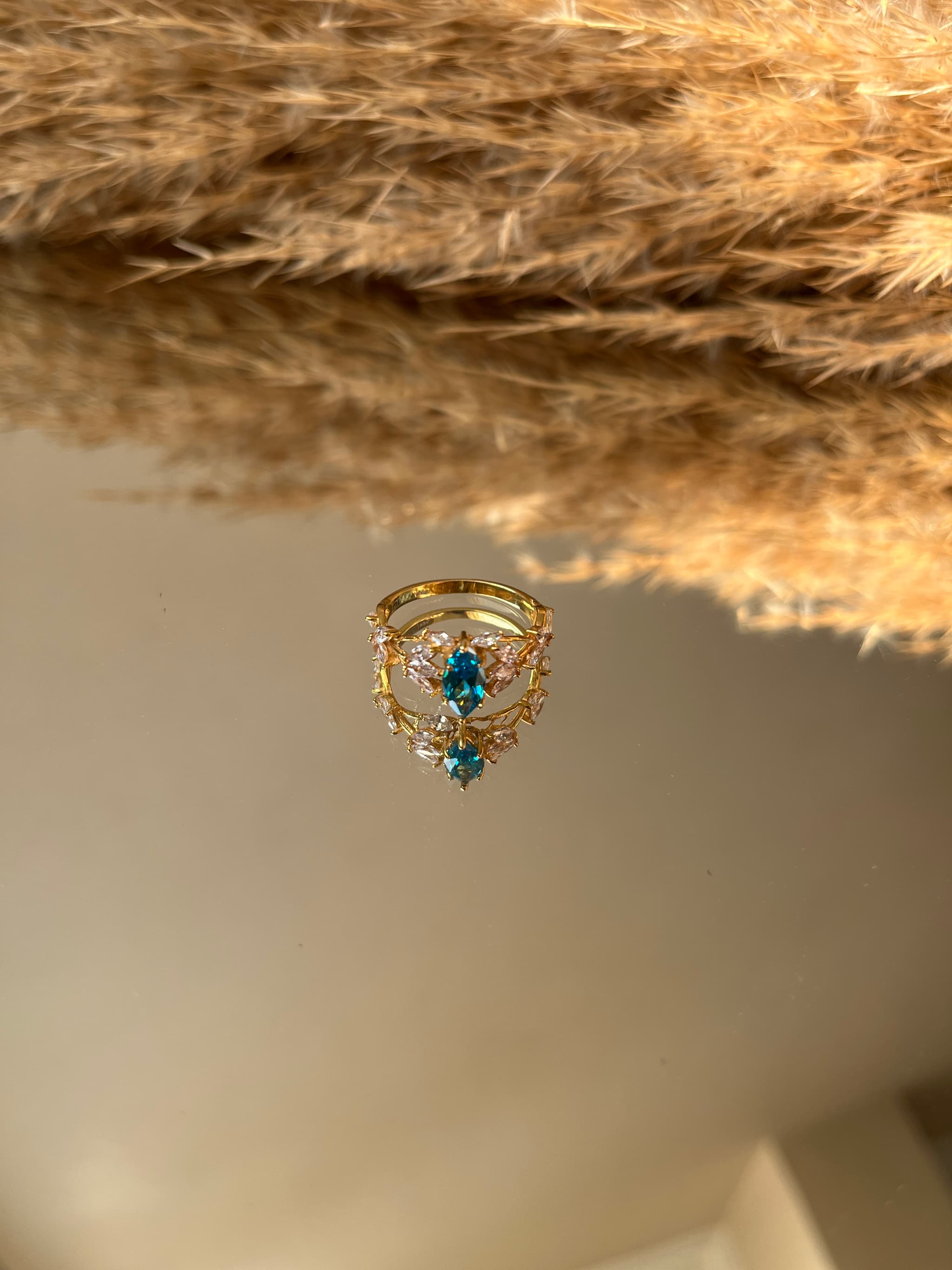 Green Marquise Cut ring, close-up view 7