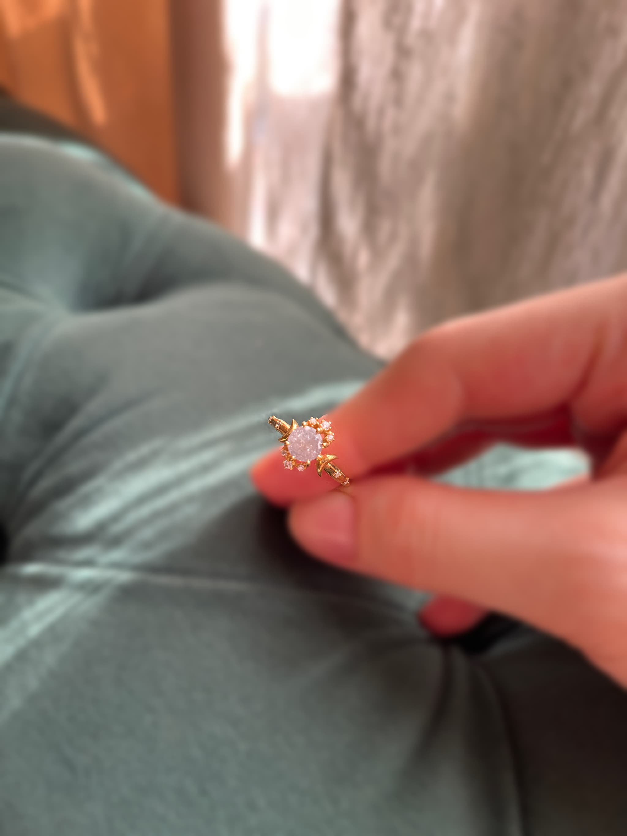 Moon Star ring, side view 2